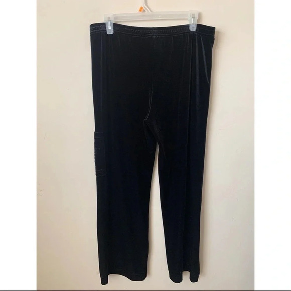ST John Sport Velour Black Track Pants size L - Picture 2 of 7